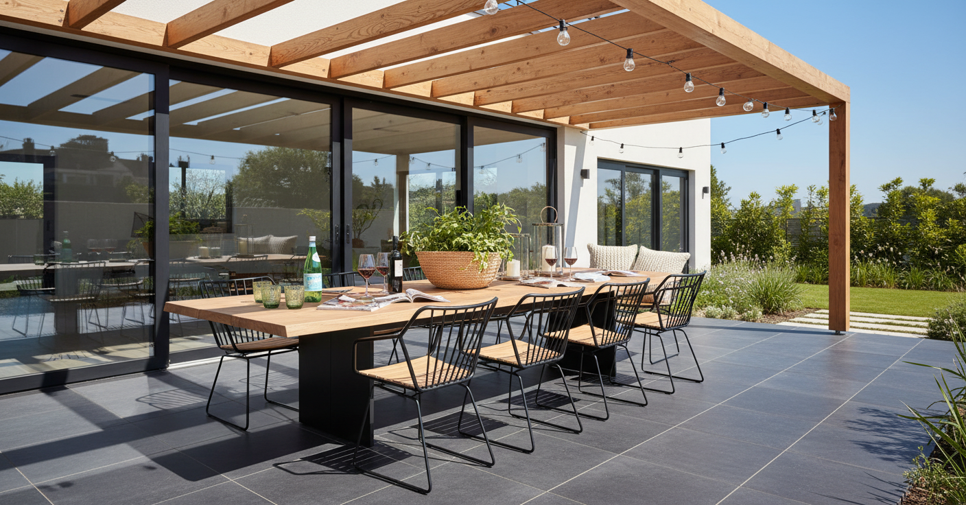 Planche | Ensemble de jardin Afi 9 pièces 340 x 110 x 76 cm