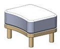 Allegre single footstool