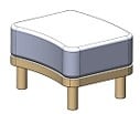 Allegre single footstool