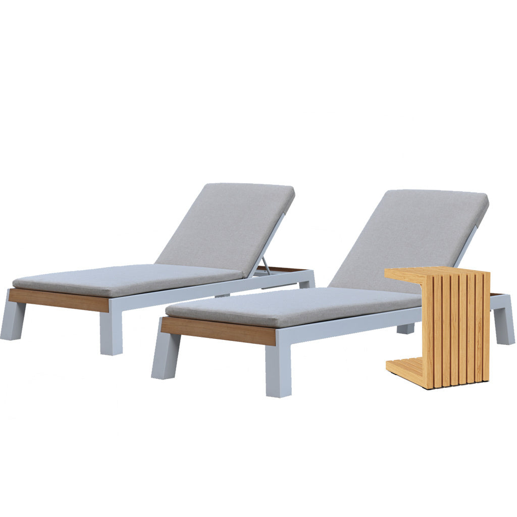 Guiño_Bellevue_daybed_alu_white-silver_set_of_2