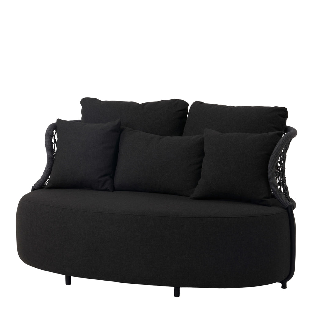 Luna sofa 2 seater sunproof black