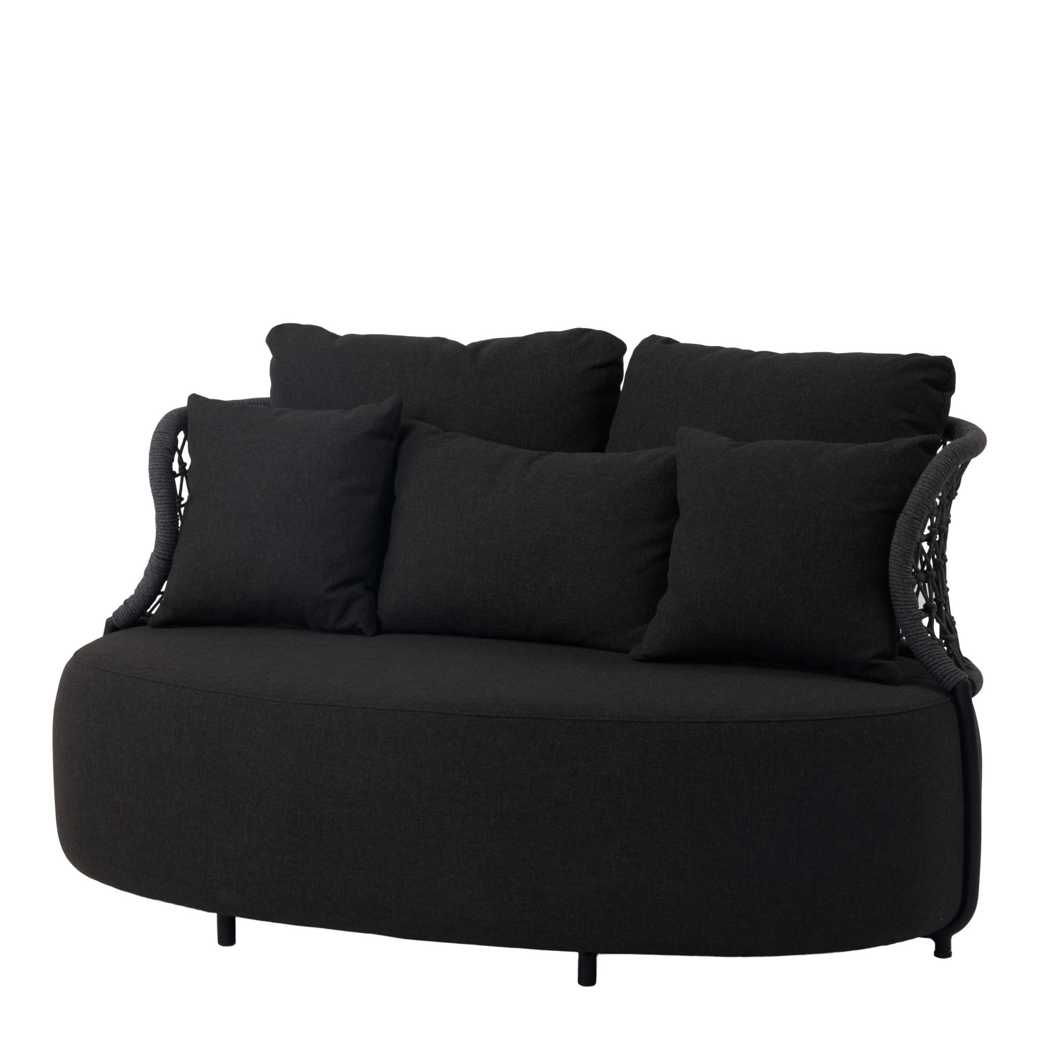Luna sofa 2 seater sunproof black