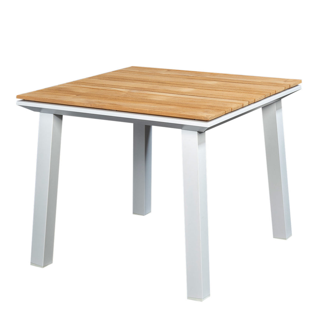 Soho table 90 aluteak white_145